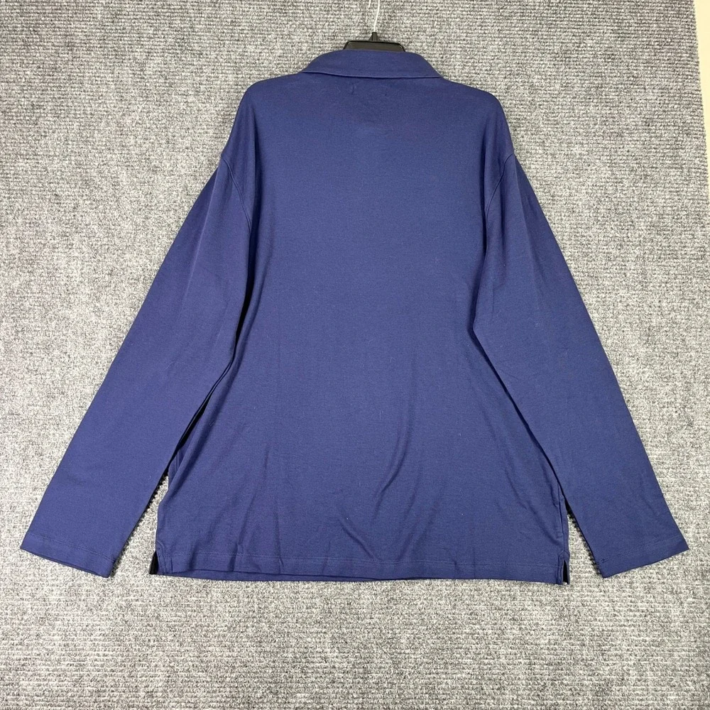 Banana Republic Luxe Touch‎ Business Casual Polo Shirt Mens XXL Blue Long Sleeve